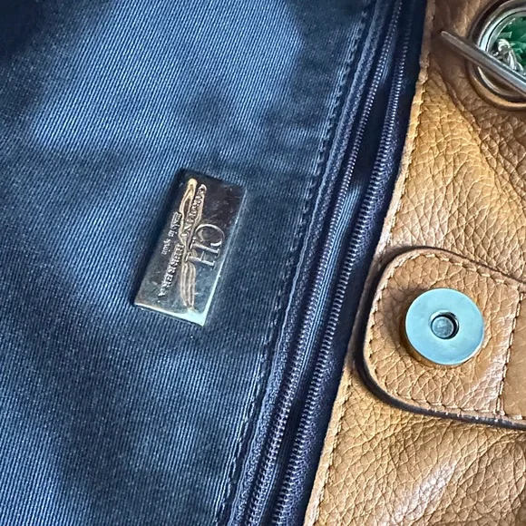 Carolina Herrera Embossed Camel Shoulder Bag - Picture 8 of 10